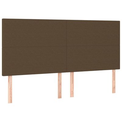vidaXL Dark Brown Fabric Headboard 200 x 5 x 118/128 cm