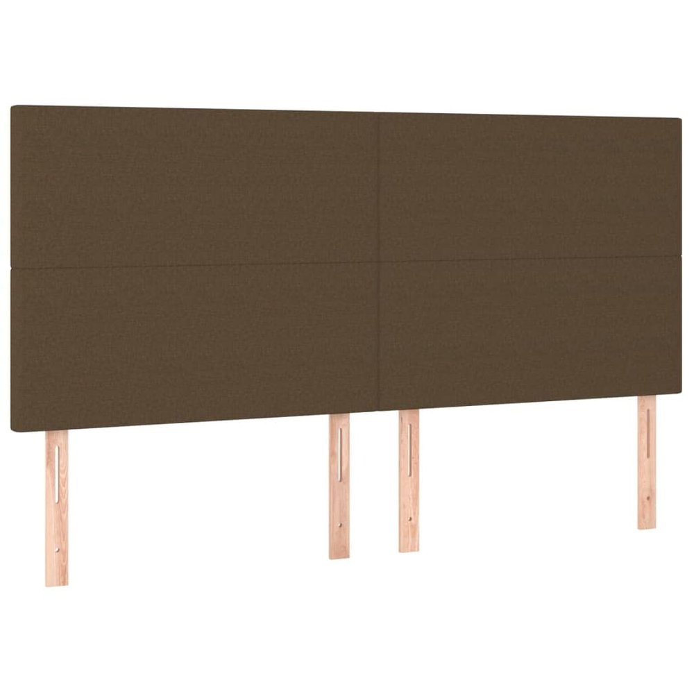 vidaXL Dark Brown Fabric Headboard 200 x 5 x 118/128 cm