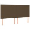 vidaXL Dark Brown Fabric Headboard 200 x 5 x 118/128 cm view 1