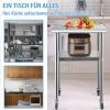 VEVOR Commercial Stainless Steel Table, 24 x 24 x 36 in, Rolling Two-Tier Prep Table, 400 lb + 200 lb Capacity view 2