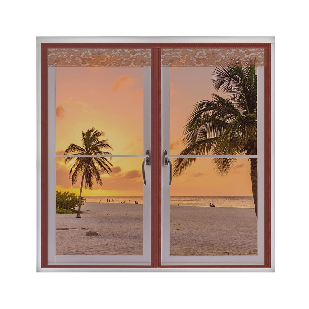 AXFZZRS Magnetic Fly Screen Window Curtain, Brown, 180 x 260 cm