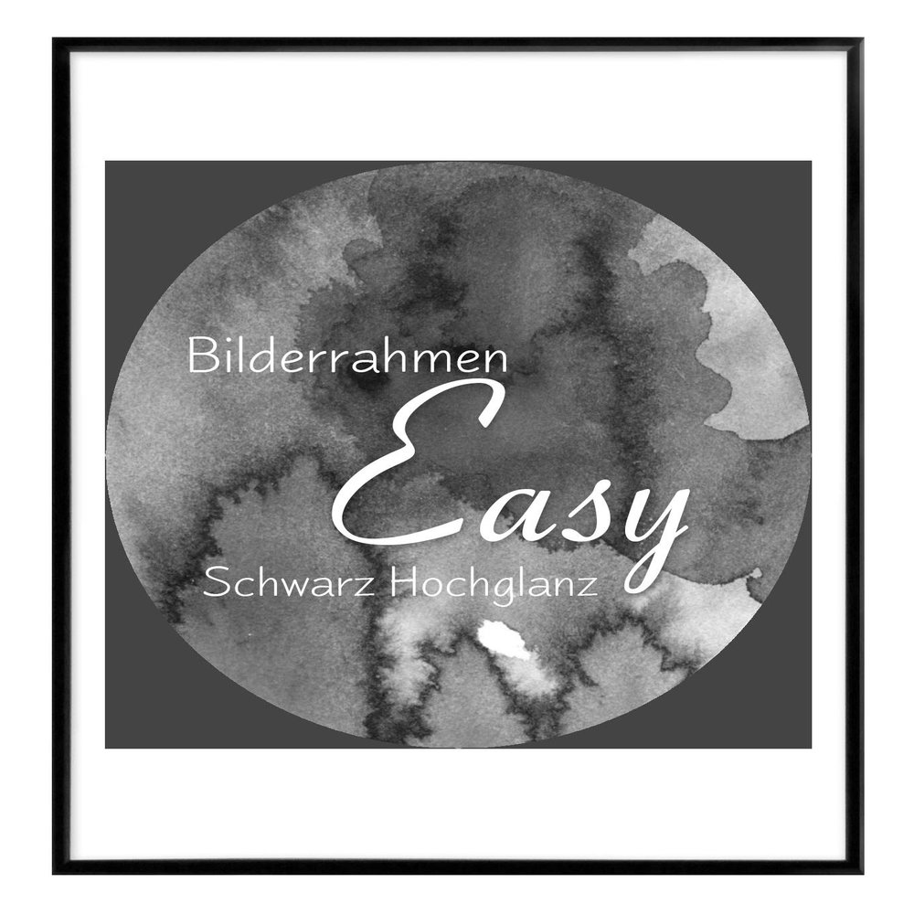 BIRAPA Easy Plastic Poster Frame 48 x 64 cm, Glossy Black, with Clear Plastic Glazing