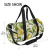 Citrus Fruits Lemon Floral Sports Gym Duffel Bag, Multicolor, L view 4