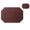 4-Piece Octagonal Leather Placemats with Coaster, 43 × 30 cm view 1