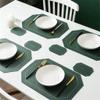 4-Piece Octagonal Leather Placemats with Coaster, 43 × 30 cm view 2