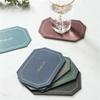 4-Piece Octagonal Leather Placemats with Coaster, 43 × 30 cm view 3
