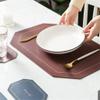 4-Piece Octagonal Leather Placemats with Coaster, 43 × 30 cm view 4