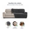 PAULATO 3-Seater Armless Sofa Cover, Solid Microfiber, Scratch-Resistant, Machine Washable, WavyTech, Made in Italy – Anthracite view 2