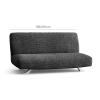 PAULATO 3-Seater Armless Sofa Cover, Solid Microfiber, Scratch-Resistant, Machine Washable, WavyTech, Made in Italy – Anthracite view 3