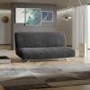 PAULATO 3-Seater Armless Sofa Cover, Solid Microfiber, Scratch-Resistant, Machine Washable, WavyTech, Made in Italy – Anthracite view 4