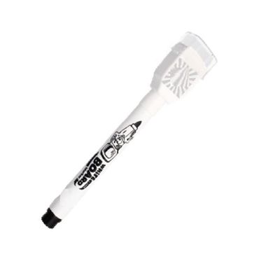 Black Whiteboard Markers with Integrated Erasers, 12-Pack