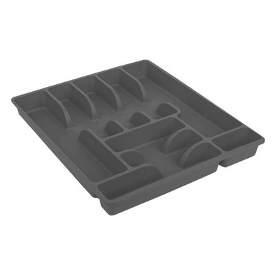 ENGELLAND Cutlery Tray with 9 Compartments, Anthracite, 45 x 39 x 5 cm