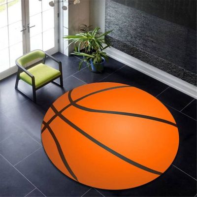 Chickwin Round Basketball Rug, Non-Slip, Soft Flannel, 80 cm Diameter