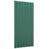 Tidyard 12 Green Powder-Coated Steel Roof Panels, 80 x 36 cm view 1