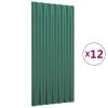 Tidyard 12 Green Powder-Coated Steel Roof Panels, 80 x 36 cm view 2