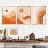 Burnt Orange Boho Canvas Wall Art, Rainbow Desert Moon Phases, 3-Piece Set, 40 × 60 cm Each, Unframed view 2