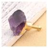 2-Piece Natural Amethyst Powder Crystal Fluorite Gold Pure Copper Cabinet Knobs view 2