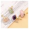 2-Piece Natural Amethyst Powder Crystal Fluorite Gold Pure Copper Cabinet Knobs view 3