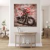 Kunstgestalten24 Harley Wall Art in Vintage USA Style with Flag, Route 66 & Coke, Canvas with Solid Wood Stretcher Frame | 150 x 150 x 4 cm view 3