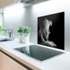 MuchoWow Lion Wildlife Aluminum Kitchen Backsplash, Black & White, 70 × 50 cm view 2