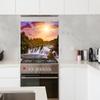 MuchoWow Kitchen Splashback Aluminum Wall Panel 100 x 65 cm – Waterfall Landscape view 2
