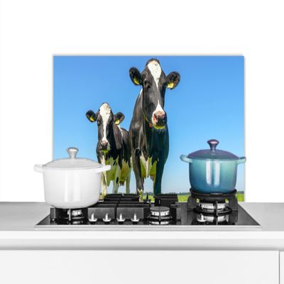 MuchoWow Kitchen Backsplash, Aluminum Poster, 90 × 45 cm, Cows on a Farm