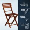 KHG Set of 2 Folding Garden Chairs, Solid Acacia Wood, High Back, Dark Brown view 2
