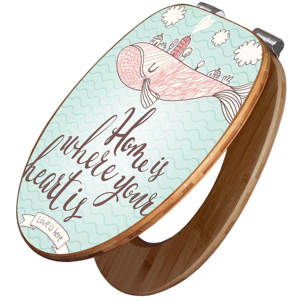 banjado Bamboo Toilet Seat with Soft-Close, 45.8 x 37.5 cm – Matter of the Heart