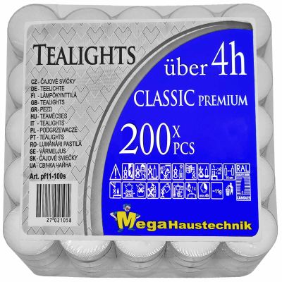 800 White Unscented Tealights, 4+ Hour Burn Time