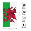 AOOEDM Welsh Flag Hand Towel, 70 x 40 cm, Absorbent, Made from Fine Fibers, Washcloth for the Bathroom view 2