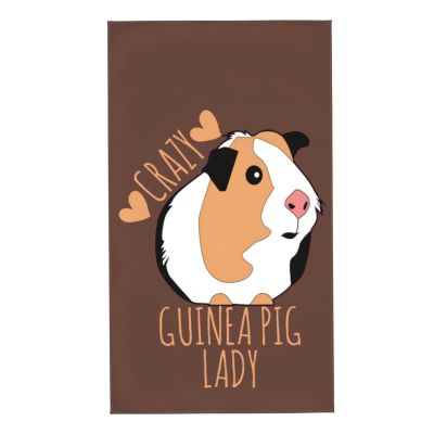 AOOEDM Crazy Guinea Pig Lady Hand Towel, 70 x 40 cm, Skin-Friendly, Absorbent Face Washcloth