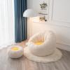 DTLEO Bean Bag Chair Cover and Floor Cushion Storage Bag (Cover Only) for Gaming or Relaxing, Indoor and Outdoor Lounge, Yellow Beige, 32 x 65 x 85 cm view 1