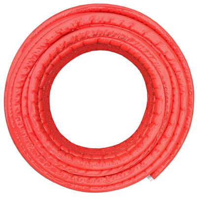 MegaHaustechnik 20 m Multilayer Aluminum Composite Pipe 20 x 2 mm, Red Insulated