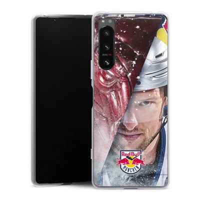 DeinDesign Silicone Case for Sony Xperia X5 IV, Transparent, EHC Red Bull Munich Bull Ice Hockey