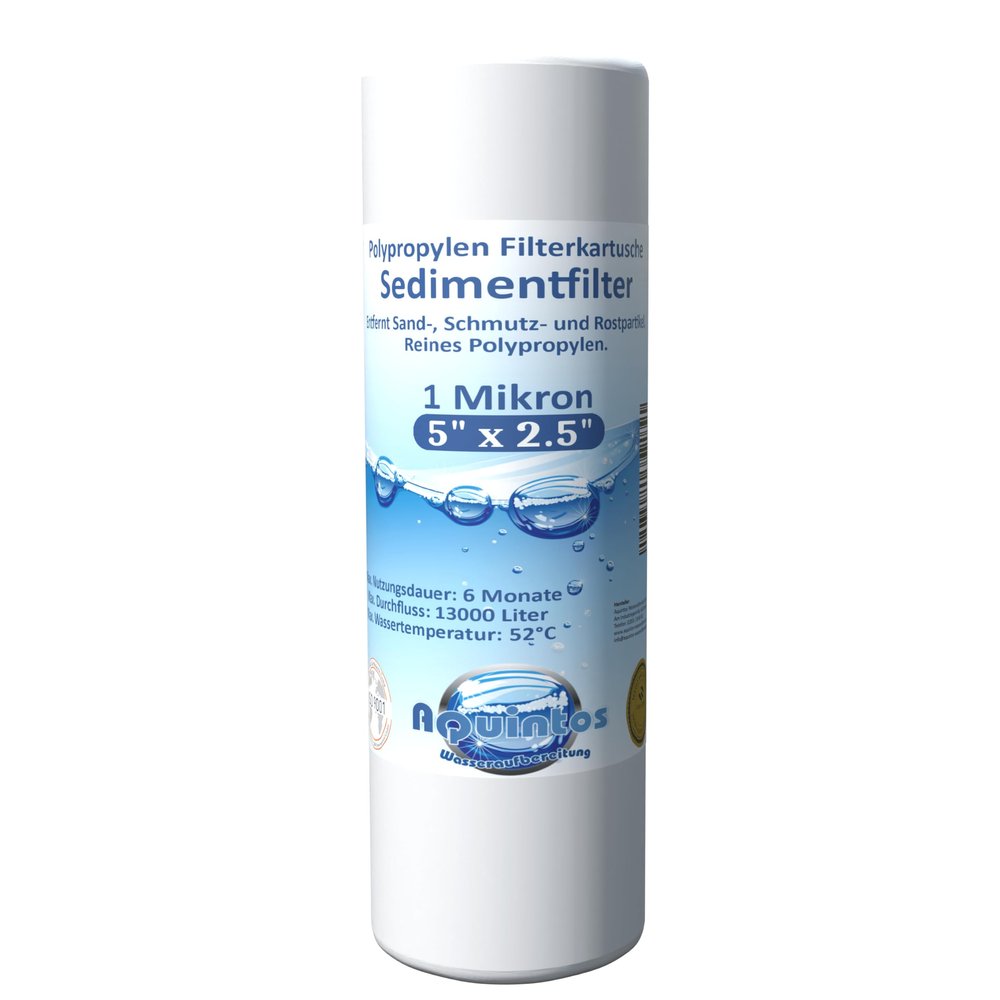 Polypropylene Water Filter Sediment and Particle Filter, 5/10/20 in, 1/5/10/25/50/100 (5 in, 1)