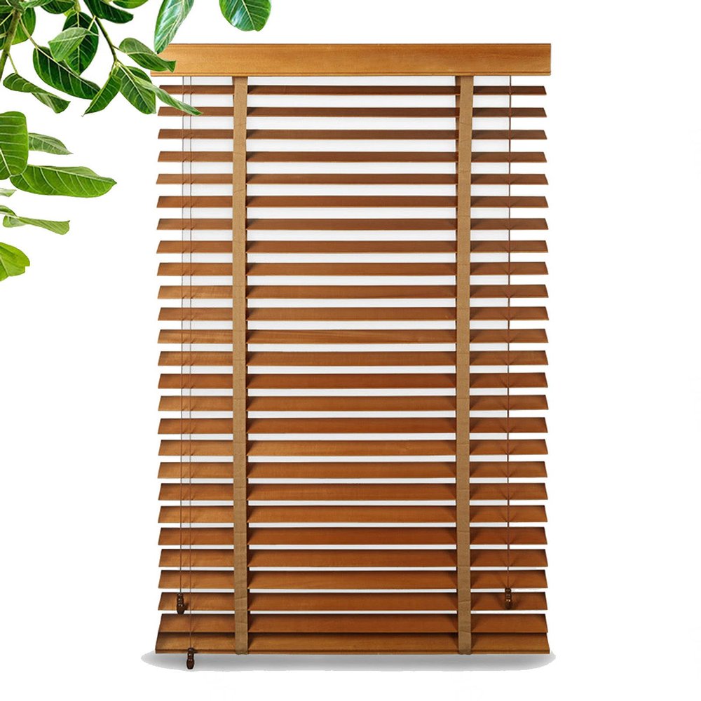 Wooden Blinds 45/60/70/105/110/120 cm, Sun & Privacy Protection, Solid Linden Wood Venetian Blinds for Windows, WH-145 x 200 cm/57 x 78.5 in