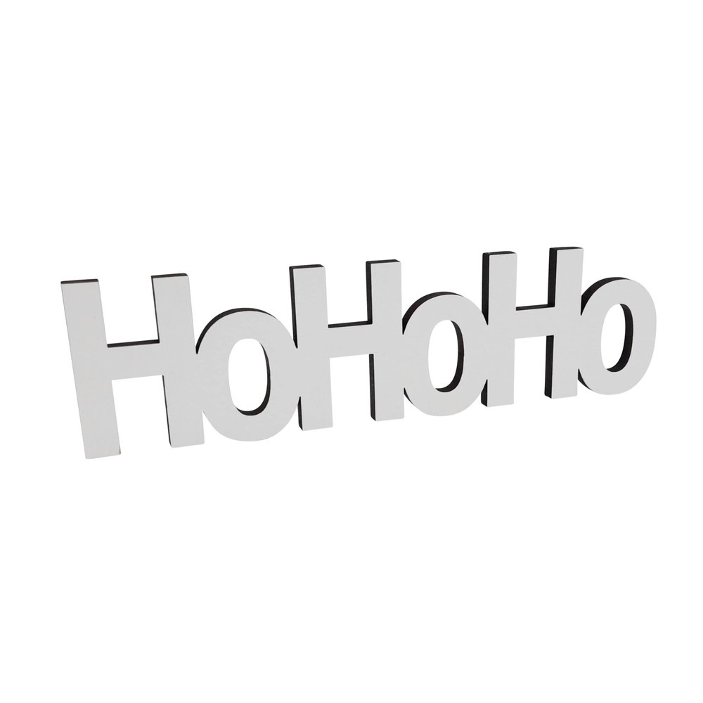 Melis “Hohoho” Wooden Christmas Sign, White, 20 cm