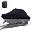 ELVONS Boat Cover with Elastic Hem, 420D Dustproof and Breathable Oxford Fabric, Black, 21–24 ft (732 × 300 cm) view 1