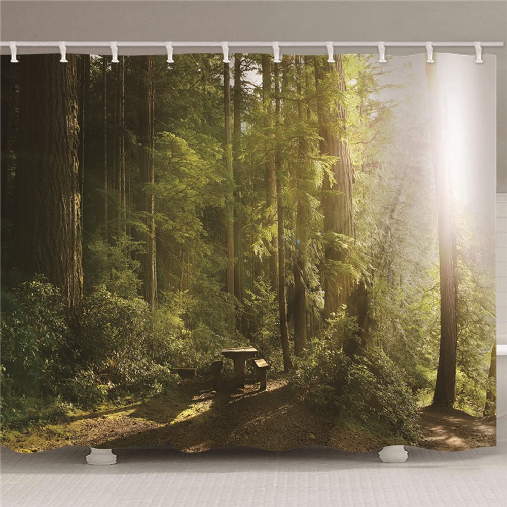 BOVZOX Green & Forest Shower Curtain 120 x 180 cm