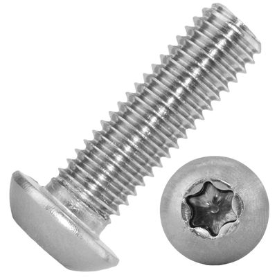 Techtanium A2 Stainless Steel Button Head Screws M8 x 30/30 mm, ISO 7380, 100-Pack