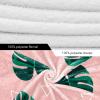 Wearable Hooded Blanket, Tropical Leaves, Pink, Oversized Hoodie Sweatshirt, Multicolor, One Size view 4
