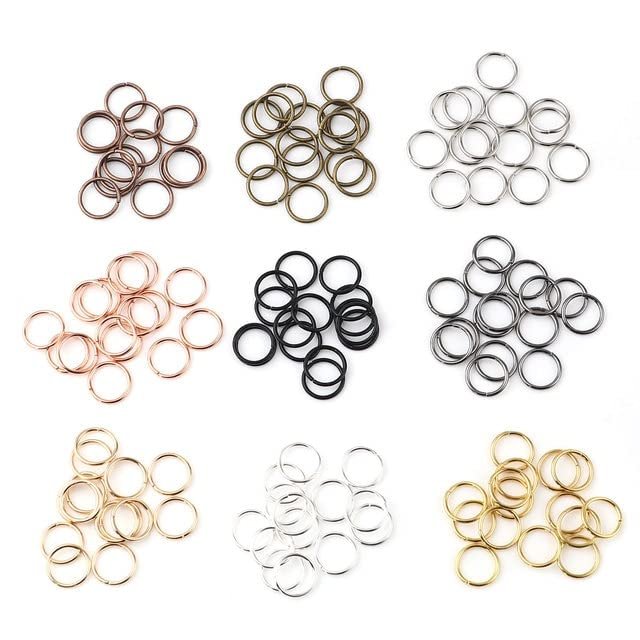 XINGMA 200-Piece Iron Jump Rings, 3/4/5/6/7/8/10/12 mm, DIY Jewelry Findings
