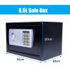 8.5L Black Digital Safe Box, 31 x 20 x 20 cm, with Keypad and 2 Keys view 2