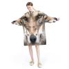 Wolf Animal Wearable Blanket Hoodie, Oversized Hooded Sweatshirt for Women, Multicolor, One Size view 2