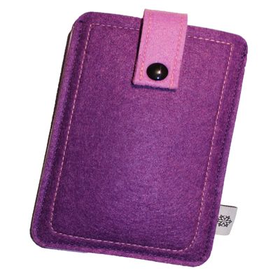 Davii Felt Phone Pouch for Oppo A74/A91/A94, Phone Only, Protective Sleeve with Tab & Snap Button, All-Around Protection - XL