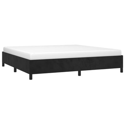 vidaXL Upholstered Bed Frame with Slatted Base, Black Velvet, 200 x 200 cm