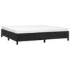 vidaXL Upholstered Bed Frame with Slatted Base, Black Velvet, 200 x 200 cm view 1