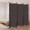 vidaXL 6-Panel Room Divider, Brown Fabric, 300 x 220 cm view 2