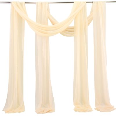 2-Panel Chiffon Wedding Arch Draping, 28 in x 200 ft, Beige