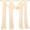 2-Panel Chiffon Wedding Arch Draping, 28 in x 200 ft, Beige view 1
